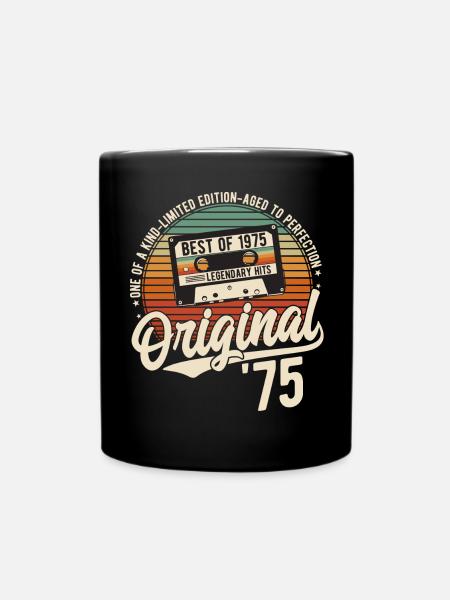 Original 1975 Jahrgang Vintage Geburtstag Retro - Tasse einfarbig - Schwarz