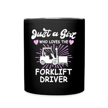 Chariot élévateur Fille Conducteur de chariot élévateur - Mug uni - noir - Devant