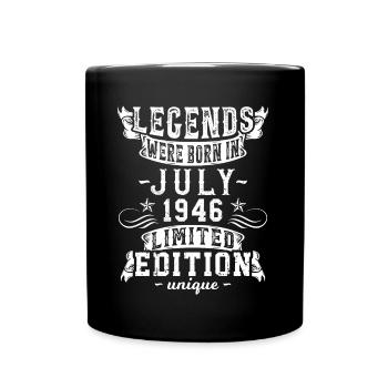Geburtstag Juli 1946 Jahr Limited Edition Vintage - Tasse einfarbig - Schwarz - Vorne