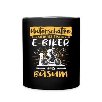 Büsum Ebike Büsumer Ebiker - Tasse einfarbig - Schwarz - Vorne