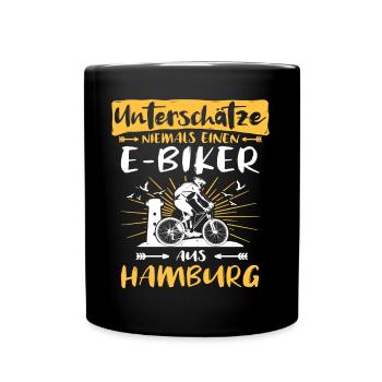 Ebike Hamburg Ebiking Hamburger E-Biker - Tasse einfarbig - Schwarz - Vorne