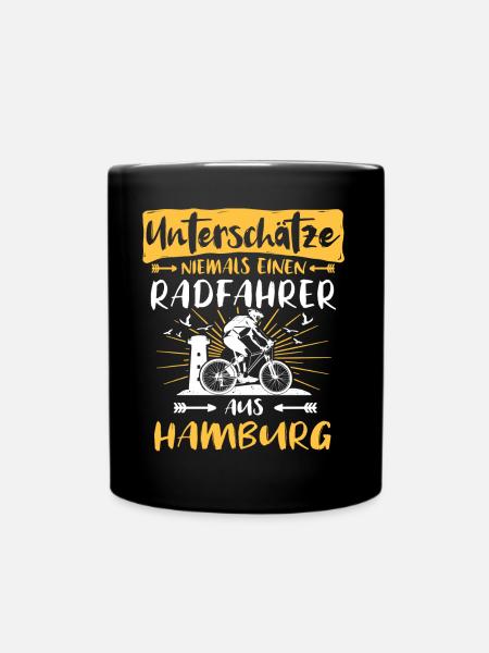 Hamburg Fahrrad Hamburger Radfahrer - Tasse einfarbig - Schwarz