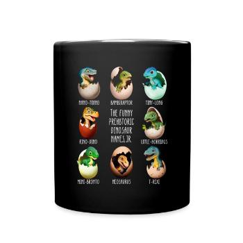 Baby dinos in the egg - Full Colour Mug - black - Front