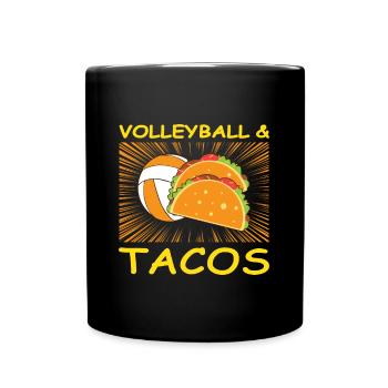 Volleyball & Tacos Girls Mom Gift Idea - Tasse einfarbig - Schwarz - Vorne