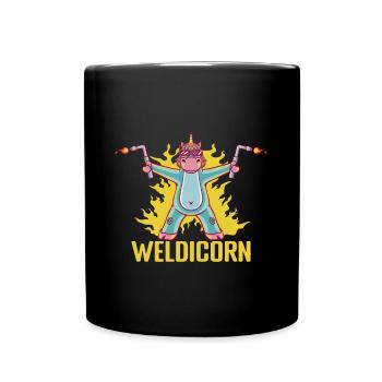 Weldicorn Welder Welding Weld Gift Idea - Tasse einfarbig - Schwarz - Vorne