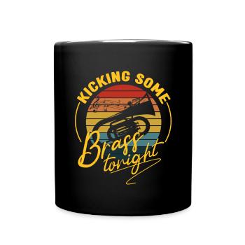Kicking Some Brass Tonight Baritone Player Gifts - Full Colour Mug - black - Front
