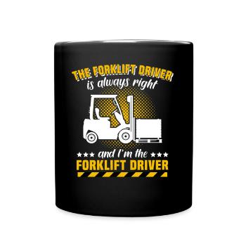 Forklift Forklift Driver Forklift - Full Colour Mug - black - Front