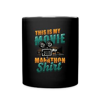 Ceci est ma chemise de marathon de film - Mug uni - noir - Devant