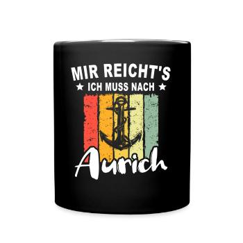Aurich Sprüche Auricher - Tasse einfarbig - Schwarz - Vorne