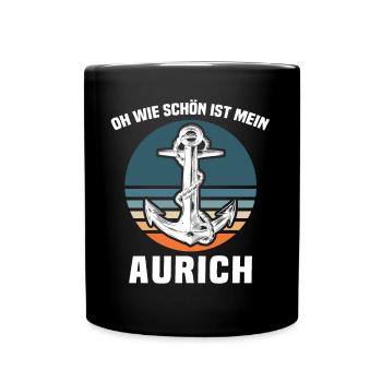 Aurich Sprüche Auricher - Tasse einfarbig - Schwarz - Vorne