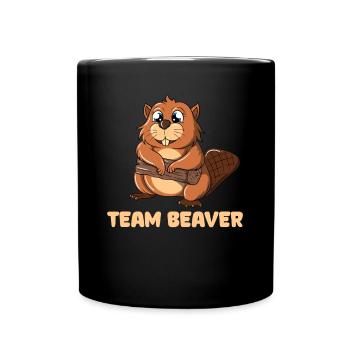 Team Beaver - Tasse einfarbig - Schwarz - Vorne