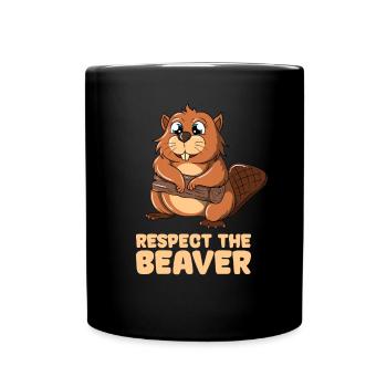 Respect The Beaver - Full Colour Mug - black - Front