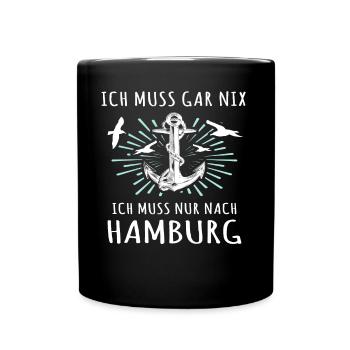Hamburg Sprüche Hamburger Spruch - Tasse einfarbig - Schwarz - Vorne