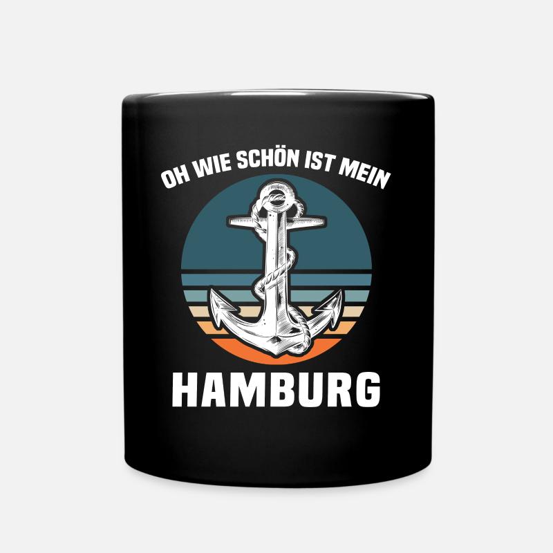 Hamburg Sprüche Hamburger - Tasse einfarbig - Schwarz
