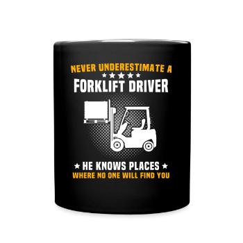 Forklift Driver Forklift Forklift - Full Colour Mug - black - Front