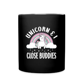 Vintage Rainbow Unicorn & I - Close Buddies Spirit - Mug uni - noir - Devant