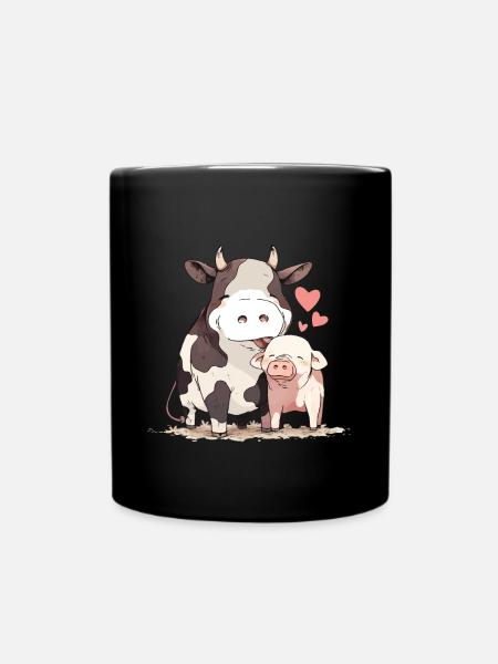 Truie Vache Animal Amour Fermier Agriculture Agriculteur - Mug uni - noir