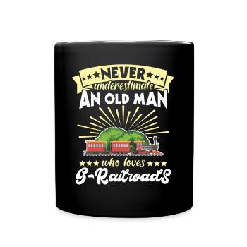Gartenbahn Mann Garteneisenbahn Spur G - Tasse einfarbig - Schwarz - Vorne