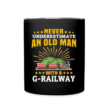 Gartenbahn Mann Garteneisenbahn Spur G - Tasse einfarbig - Schwarz - Vorne