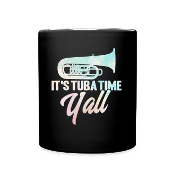 Tuba C’est l’heure du tuba, son cadeau tout - Mug uni - noir - Devant