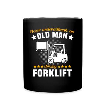 Conducteur de chariot élévateur Homme Chariot élévateur sous-estime - Mug uni - noir - Devant