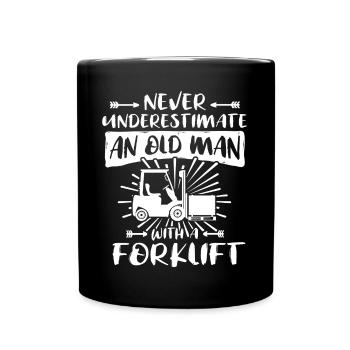 Underestimate man forklift - Full Colour Mug - black - Front