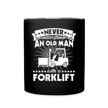 Underestimate man forklift - Full Colour Mug - black - Front