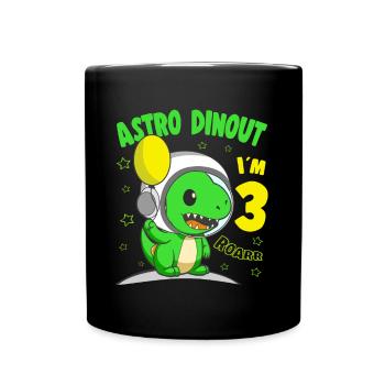 3 Years old Birthday Boy Astro Dinout - 3rd B-Day - Tasse einfarbig - Schwarz - Vorne