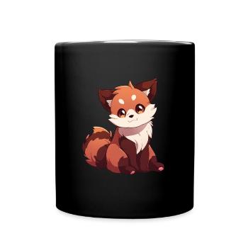 Roter Panda - Tasse einfarbig - Schwarz - Vorne