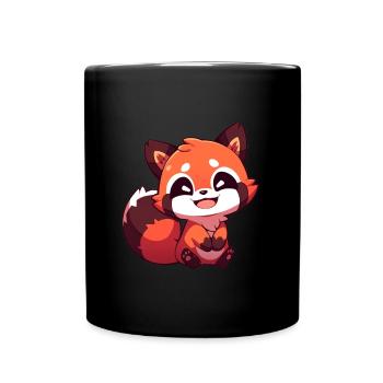 Roter Panda - Tasse einfarbig - Schwarz - Vorne