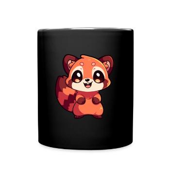 Roter Panda - Tasse einfarbig - Schwarz - Vorne