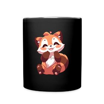 Roter Panda - Tasse einfarbig - Schwarz - Vorne