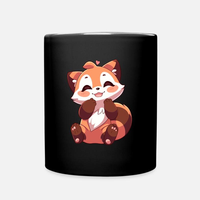 Roter Panda - Tasse einfarbig - Schwarz