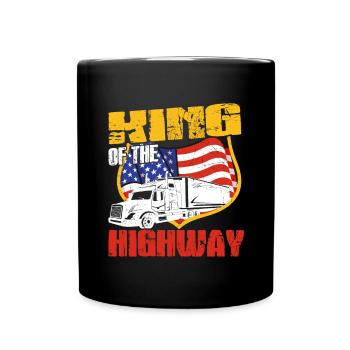 Trucker King Of The Highway Trucking Truck Lover - Mug uni - noir - Devant