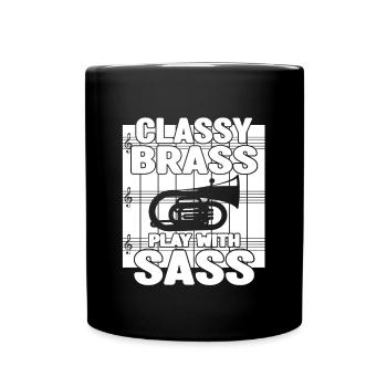 Classy Brass Play With Sass Baritone Bass Player - Tasse einfarbig - Schwarz - Vorne