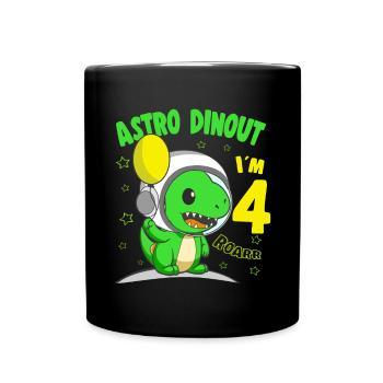 4 ans d’anniversaire garçon Astro Dinout - 4ème B-Day - Mug uni - noir - Devant