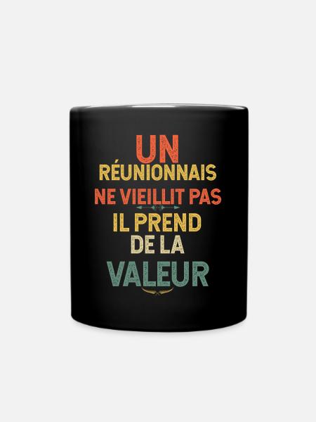 Un Réunionnais Ne Vieillit Pas Humour Homme 974 - Mug uni - noir