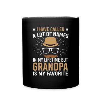 Grand-père Nom préféré Grand-père Famille Père - Mug uni - noir - Devant