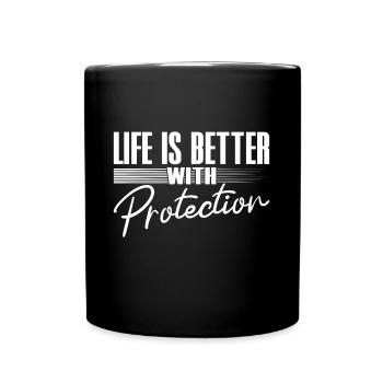 Life Is Better With Protection Agent Gift Idea - Full Colour Mug - black - Front