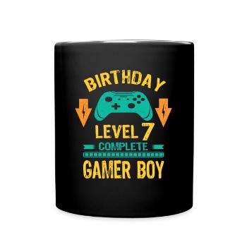 Sept 7 ans BDay Son Garçon Drôle Gamer 7ème 7 ans - Mug uni - noir - Devant