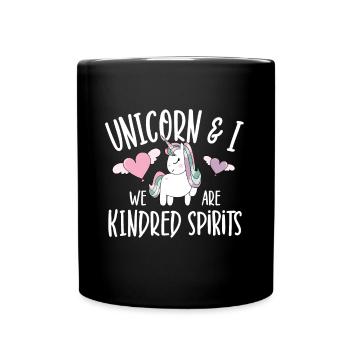 Vintage Rainbow Unicorn & I - Close Buddies Spirit - Mug uni - noir - Devant