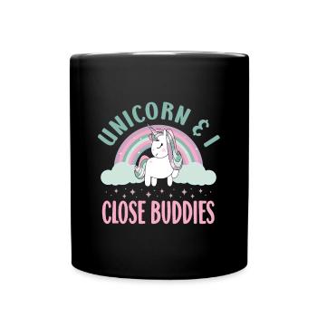 Vintage Rainbow Unicorn & I - Close Buddies Spirit - Mug uni - noir - Devant