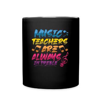 Music teachers are always flying high - Full Colour Mug - black - Front