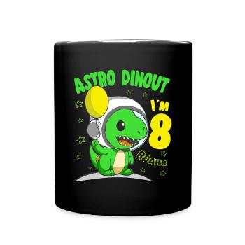 8 Years old Birthday Boy Astro Dinout - 8th B-Day - Tasse einfarbig - Schwarz - Vorne