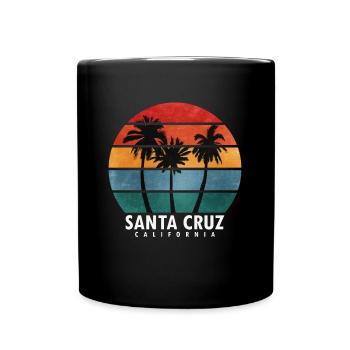 Santa Cruz Californie Coucher de soleil 70s 80s - Mug uni - noir - Devant