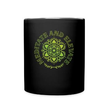 Meditieren Und Sich Erheben, Spirituelles Yoga - Tasse einfarbig - Schwarz - Vorne