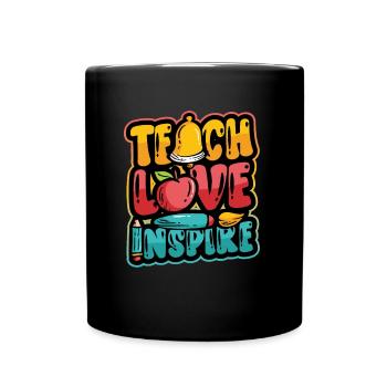 Teachers teach, love inspires - Full Colour Mug - black - Front