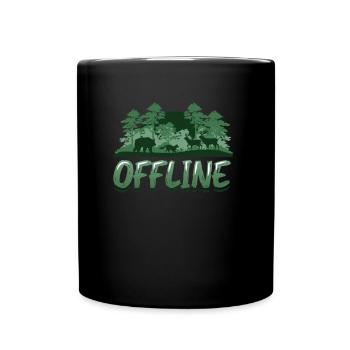 Hors ligne, amoureux de la nature, randonnée - Mug uni - noir - Devant