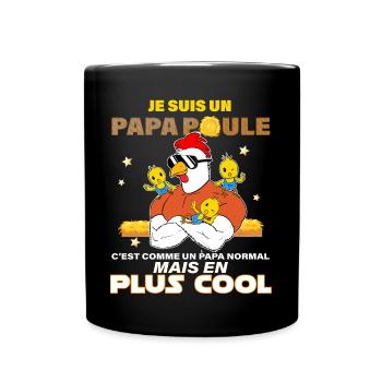 Papa Poule Cadeau Fête Des Pères Humour Homme - Mug uni - noir - Devant