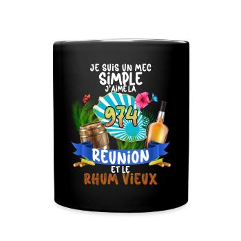 Cadeau île De La Réunion Et Rhum Vieux Homme 974 - Mug uni - noir - Devant